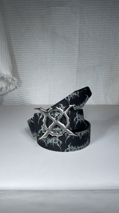 Personality Alien Punk Hollow Eye Rivet Belt Men