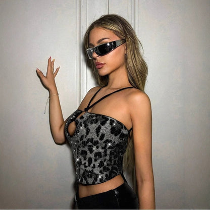 Women's Stylish Backless Lace Up Pullover Crop Top