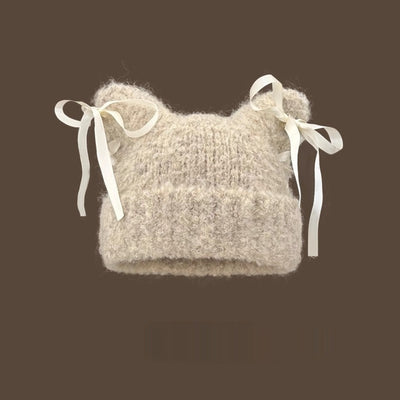 Bow-knot Knitted Casual Hat For Women
