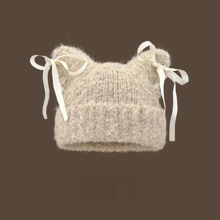 Bow-knot Knitted Casual Hat For Women