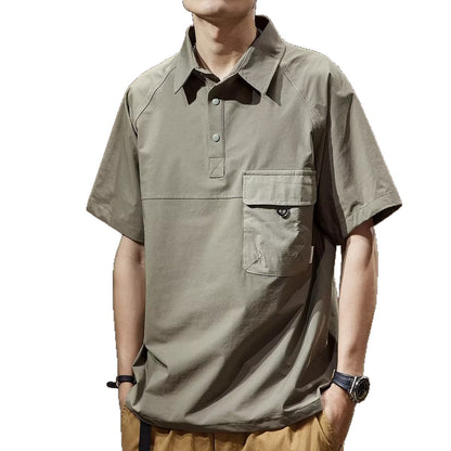 Mens Summer Retro Lapel Trendy T-Shirt
