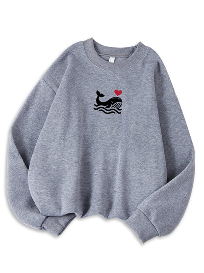 Womens Casual Sweatshirt With Print Cozy Hoodie For Fall Soft Wool Blend