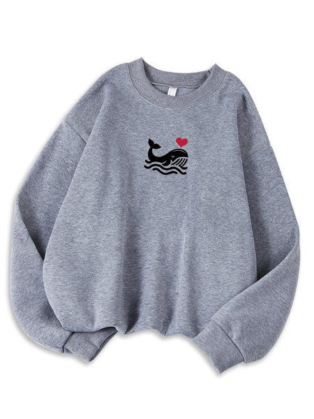 Womens Casual Sweatshirt With Print Cozy Hoodie For Fall Soft Wool Blend