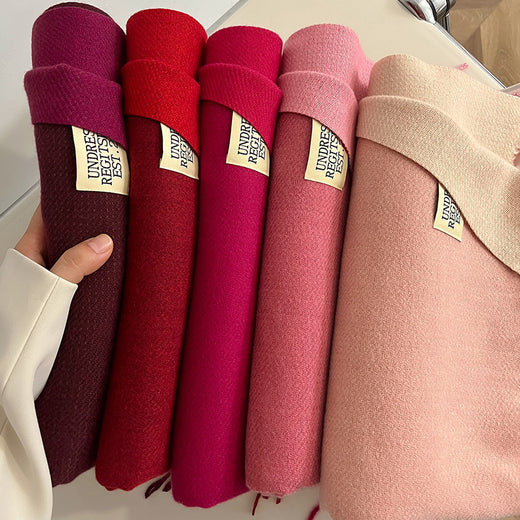 Double-sided Artificial Cashmere Scarf Women's Winter Warm Couple