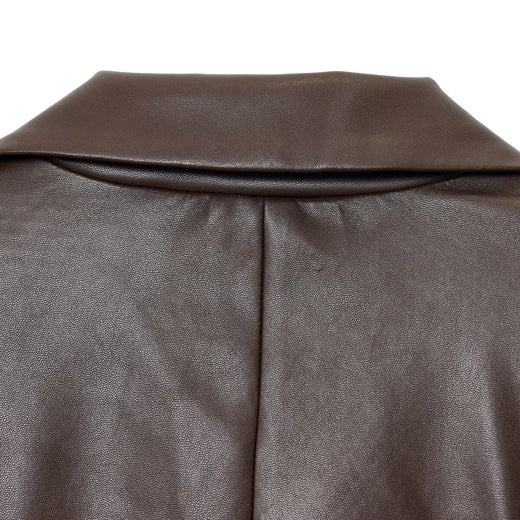 Simple Straight Leather Effect Blazer For Women