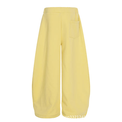 Starry Embroidery Fleece Lined Casual Pants For Women Loose Fit Trousers