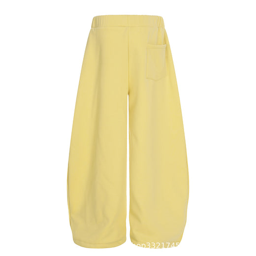 Starry Embroidery Fleece Lined Casual Pants For Women Loose Fit Trousers