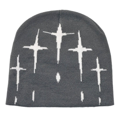 Starry Y2K Trendy Retro Knit Unisex Cross Knit Cap