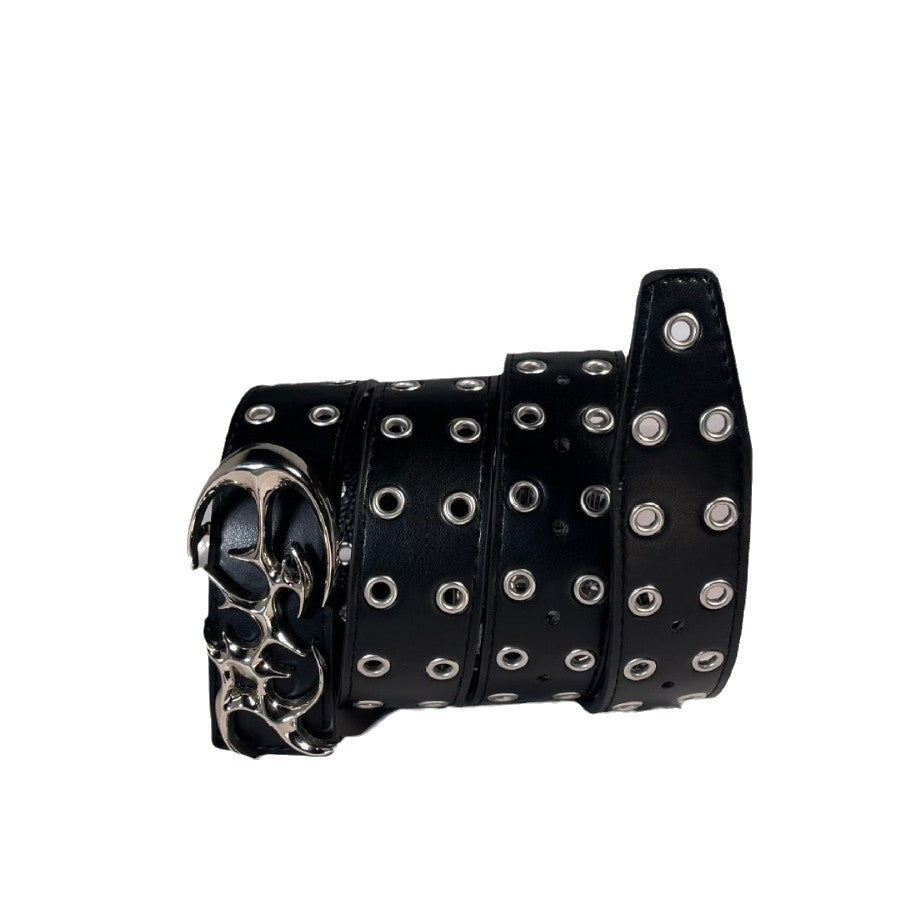 Personality Alien Punk Hollow Eye Rivet Belt Men