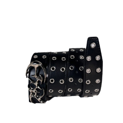 Personality Alien Punk Hollow Eye Rivet Belt Men