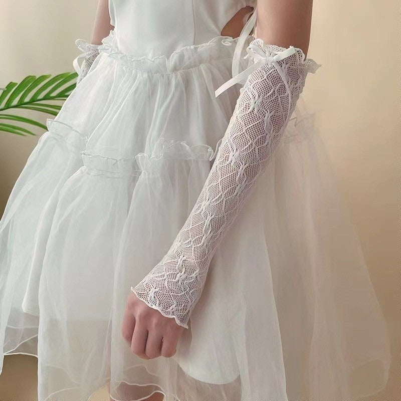 Women's Minimalist Bow Lace Sunscreen Sleeves