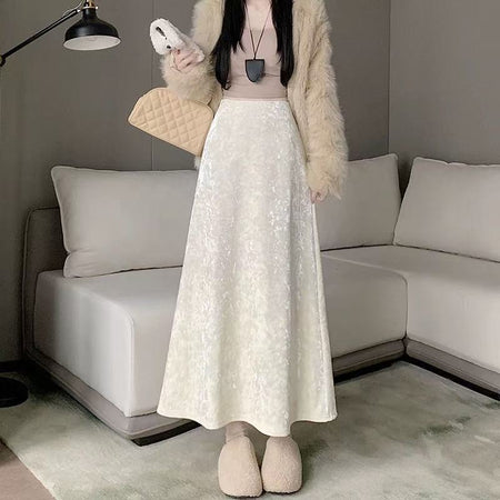New Fallwinter Diamond-velvet Skirt