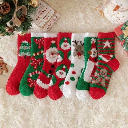 Christmas Gift Stockings New Year Stockings Women's Coral Fleece