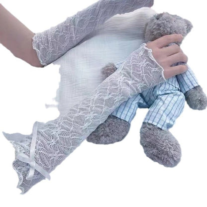 Women's Minimalist Bow Lace Sunscreen Sleeves