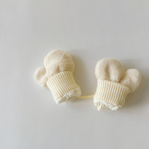 Fleece-lined Warm Finger Halter Baby Gloves