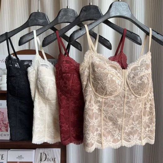Brushed French-style Camisole For A Slimming Pure-yet-sexy Look