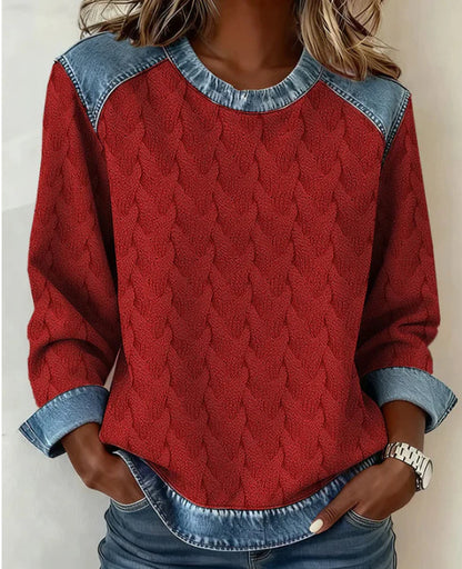 Womens Loose-fitting Round-neck Top With A Printed Design