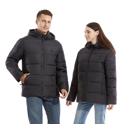 Smart Heating DC Warm Two-color Heating Constant Temperature Cotton-padded Coat