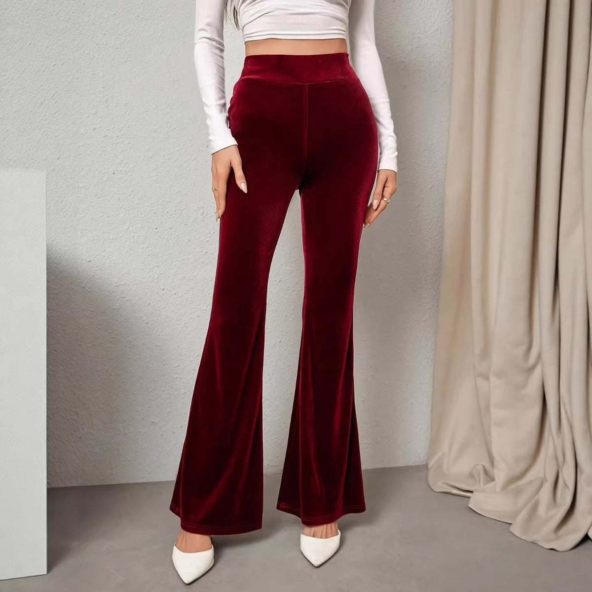 Slimming Casual High-waisted Womens Flared Pants