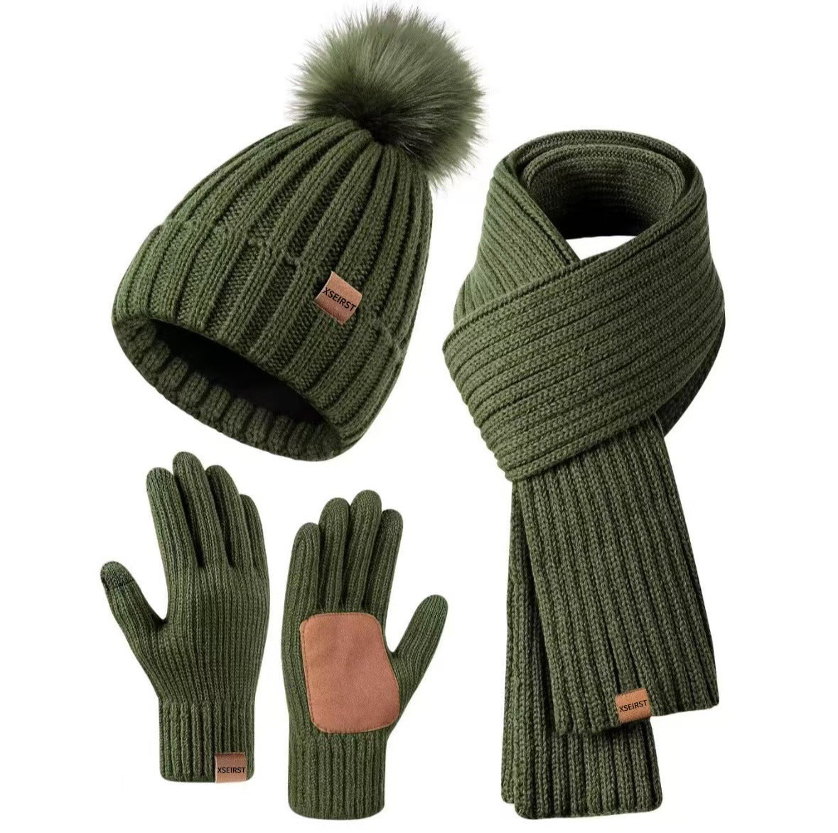 9-color Men's And Women's Knitted Hat Scarf Gloves