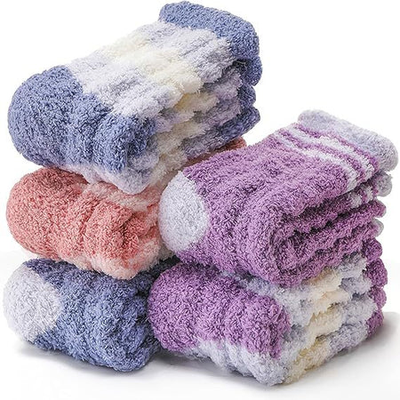 Striped Mid-calf Thickened Warm Coral Fleece Socks