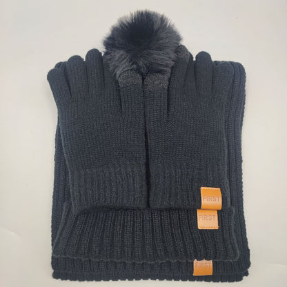 9-color Men's And Women's Knitted Hat Scarf Gloves