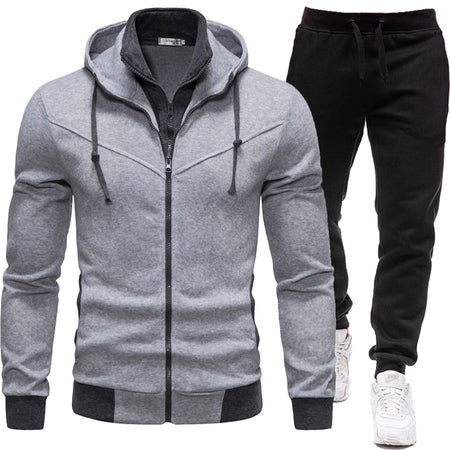 Sport-Style Patchwork Jacket And Casual Long-Sleeve Pants