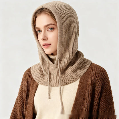 Women's Winter Retro Drawstring Knitted Hat