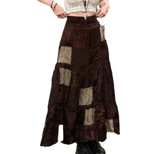 Loose-fit Velvet Maxi Skirt That Flatters The