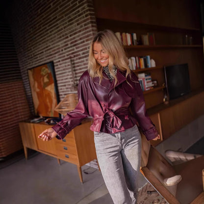 Street Retro High-grade Leather Jacket Short Coat