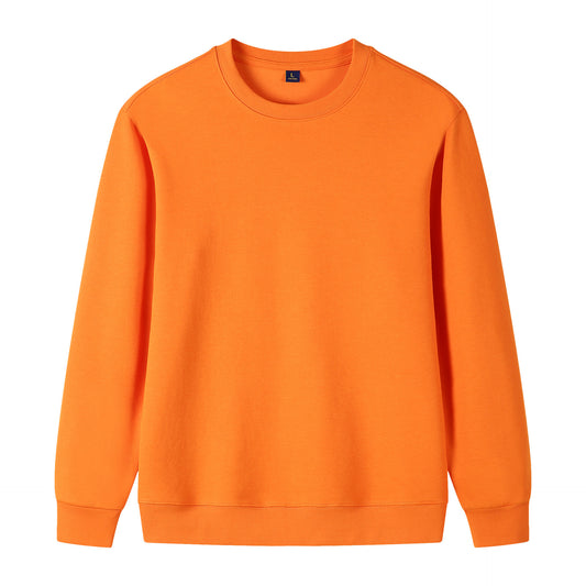 320g Straight Shoulder Pure Cotton Autumn Long Sleeve Round Neck Solid Color Sweatshirt Customized