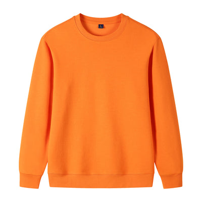 320g Straight Shoulder Pure Cotton Autumn Long Sleeve Round Neck Solid Color Sweatshirt Customized