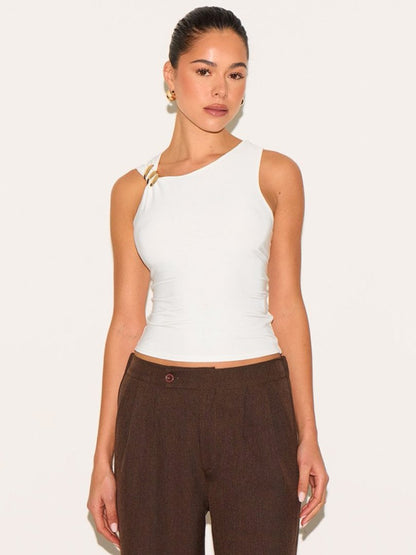 Women's Solid Color Off The Shoulder Slim Fit Versatile Top