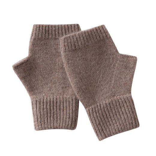 Australia Wool Warm Knitted Flat Flower Fingerless Cashmere Gloves
