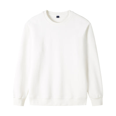 320g Straight Shoulder Pure Cotton Autumn Long Sleeve Round Neck Solid Color Sweatshirt Customized