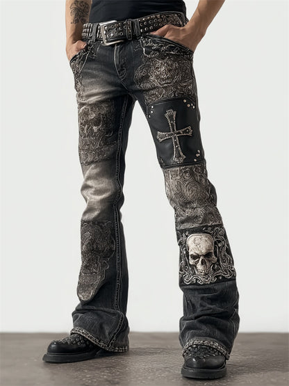 Womens Denim Jeans  Womens Trousers With Colorful 3D Floral Prints