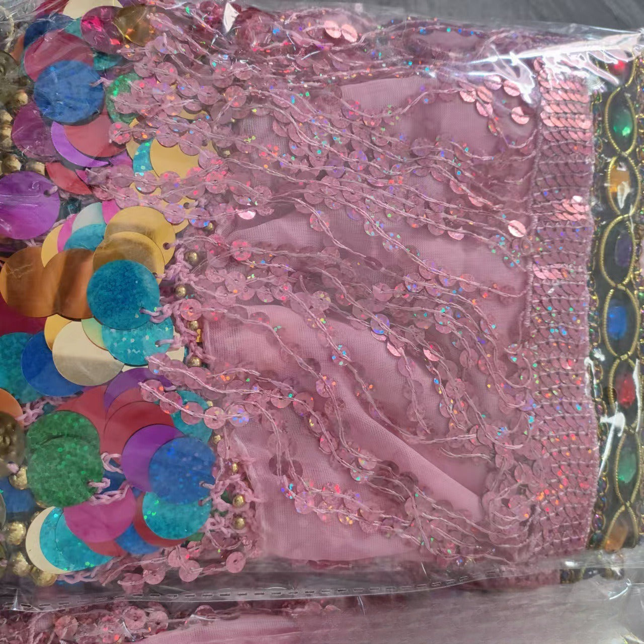 Belly Dance Sequin Fringe Waist Scarf Indian Dance Performance Belt