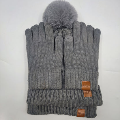 9-color Men's And Women's Knitted Hat Scarf Gloves